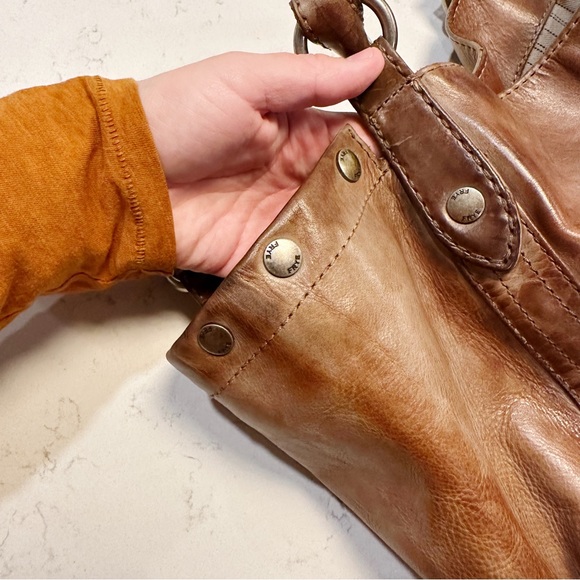 Frye Melissa Tote Hand Dyed Brown Leather - Picture 9 of 14